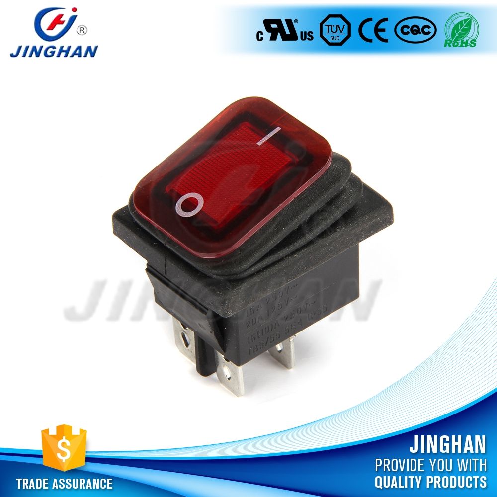 Wholesale Kcd4-101fs 4 Pin 250V Red Button Rocker Switch