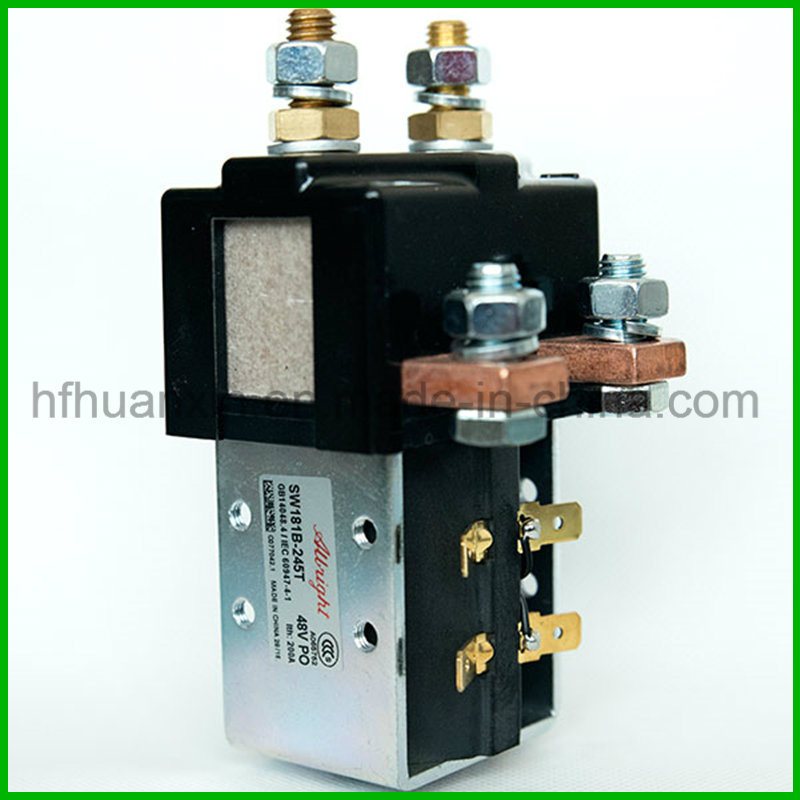 Electric Forklift Parts Albright DC Magnetic Contactor Model Sw181b-245t Zapi Model B4sw24 with Magnetic Blowouts 48V 200A Single Pole Double Throw
