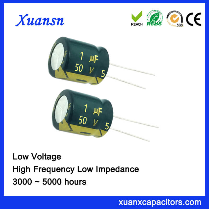 Hot Sale 50V 1UF Electrolytic Capacitor Low Voltage