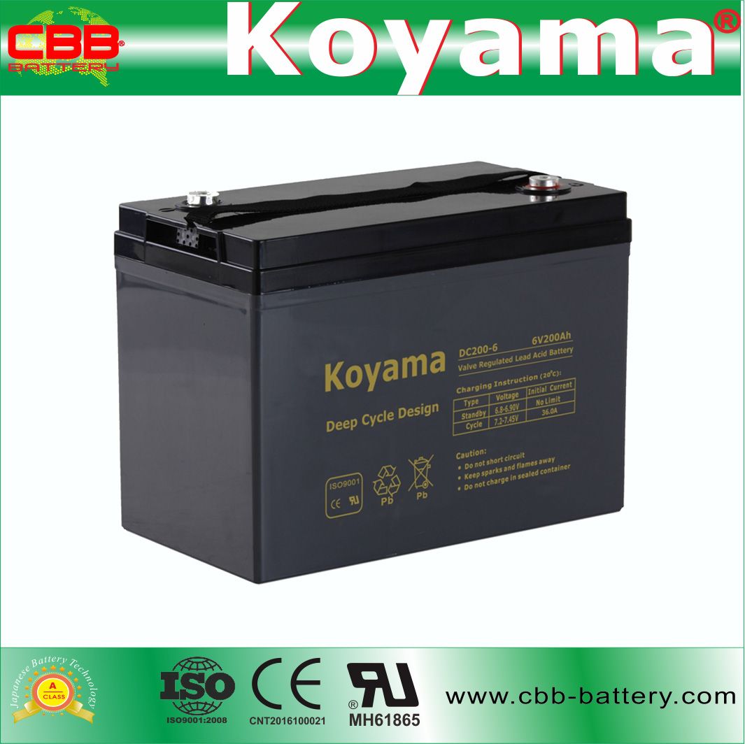 DC200-6 6V 200ah Deep Cycle AGM Batetry for Golf Car