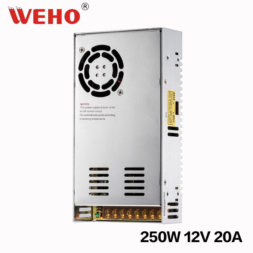 China WEHO 250W 12V Power Supply with Cooling Fun