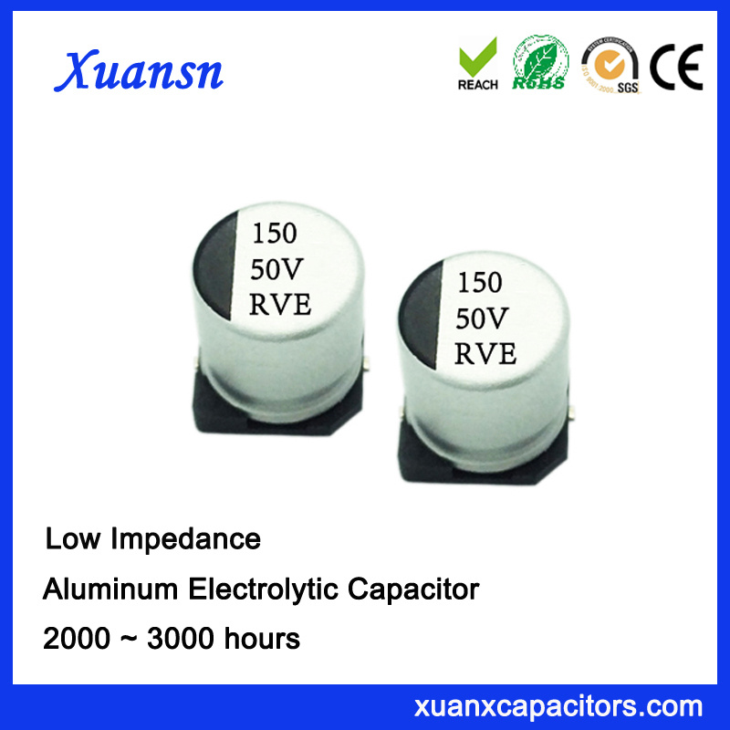 150UF 50V 3000hours SMD High Frequency Electrolytic Capacitor