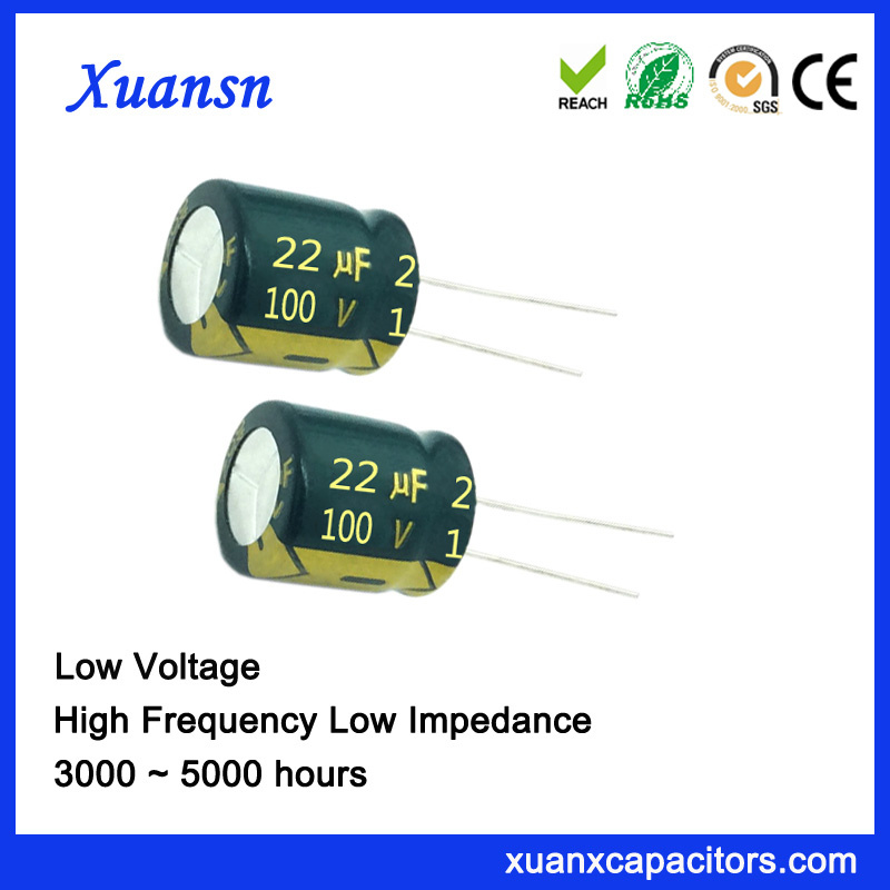 Hot Sale 22UF 100V Capacitor High Frequency 5000hours