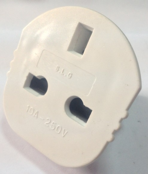 Two Round Pins Socket Adapter Adaptor ABS Plug (RJ-0032)