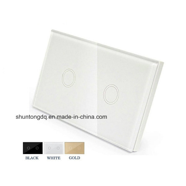 Us Touch Light Switch Motion Sensor Wall Switch Interruptor on/off Switch 2 Gang 1 Way Waterproof Tempered Panels