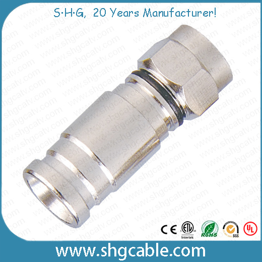 F Compression Connector for RF Coaxial Cable Rg59 RG6 Rg11 (F040)