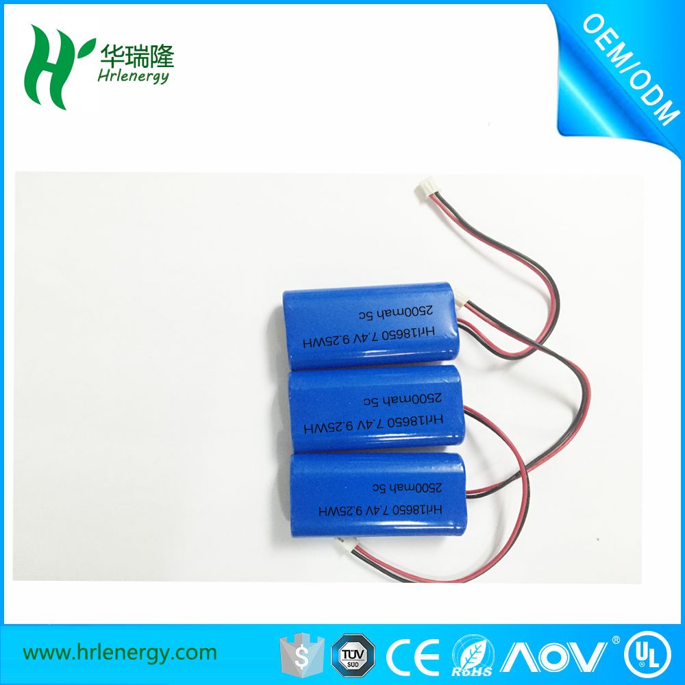 (2S1P) 3.7V 2500mAh 18650 Battery Pack