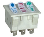 3 Actuator on off Function with White Body Rocker Switch