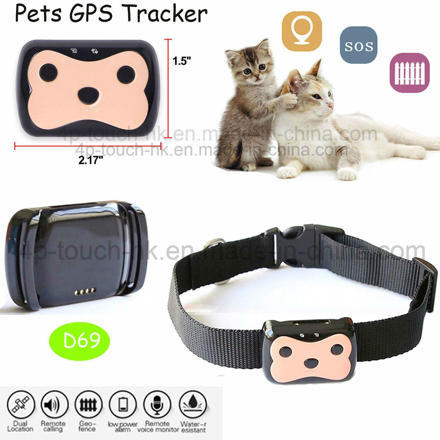 2g GSM Pets GPS Tracking Device with Real-Time Positioning D69