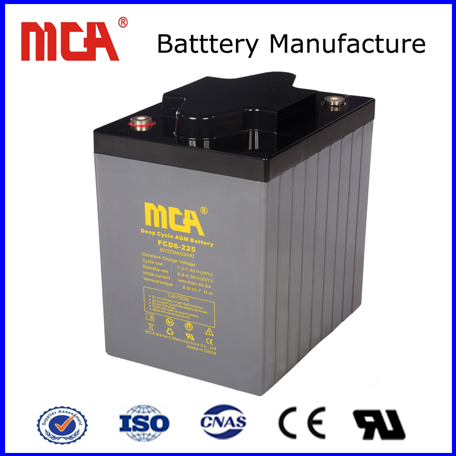 6V225ah Deep Cycle Storage Battery AGM
