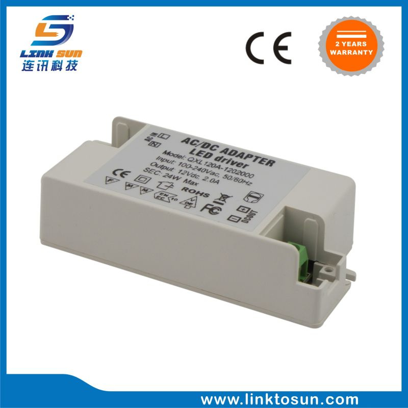 Factory Price 24W 12V 2A Constant Voltage LED Driver with Ce FCC RoHS