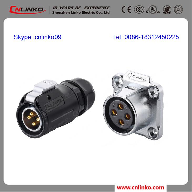 Waterproof IP68 4pin Connector for Tri-Proof Lighting