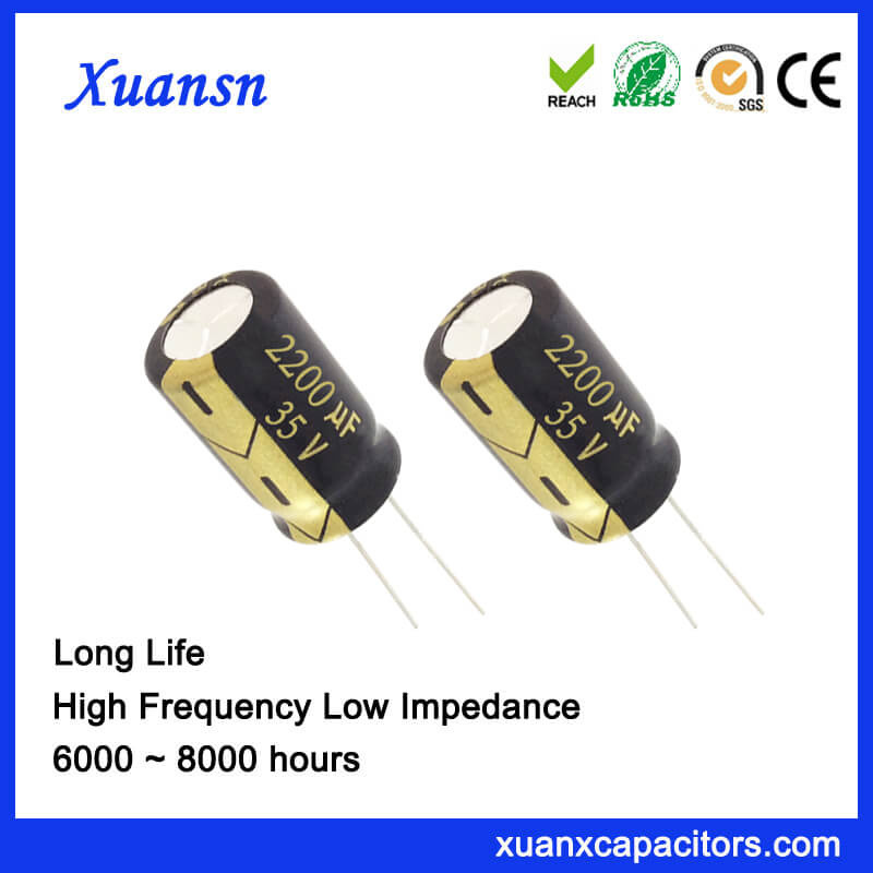 Hot Selling 2200UF 35V Electrolytic Capacitor 8000hours