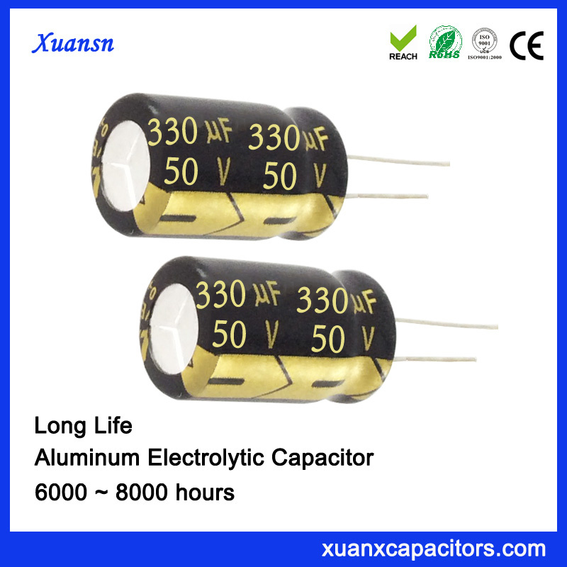 Long Life DIP Electrolytic Capacitor 330UF 50V Capacitor 105c