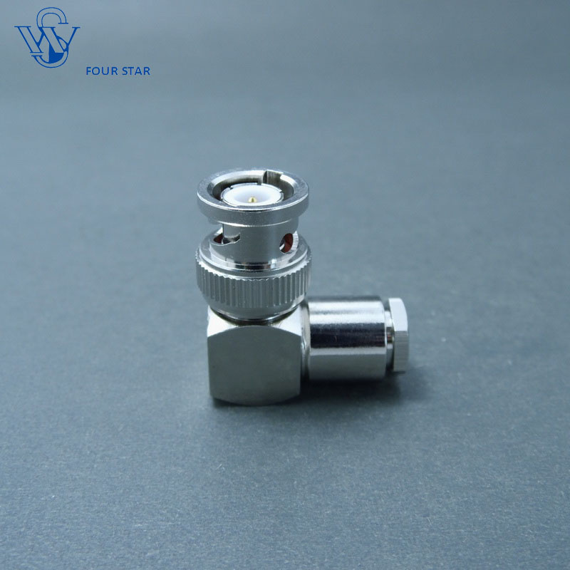 RF Coaxial Male Clamp Right Angle BNC Plug Connector for Rg58 Cable