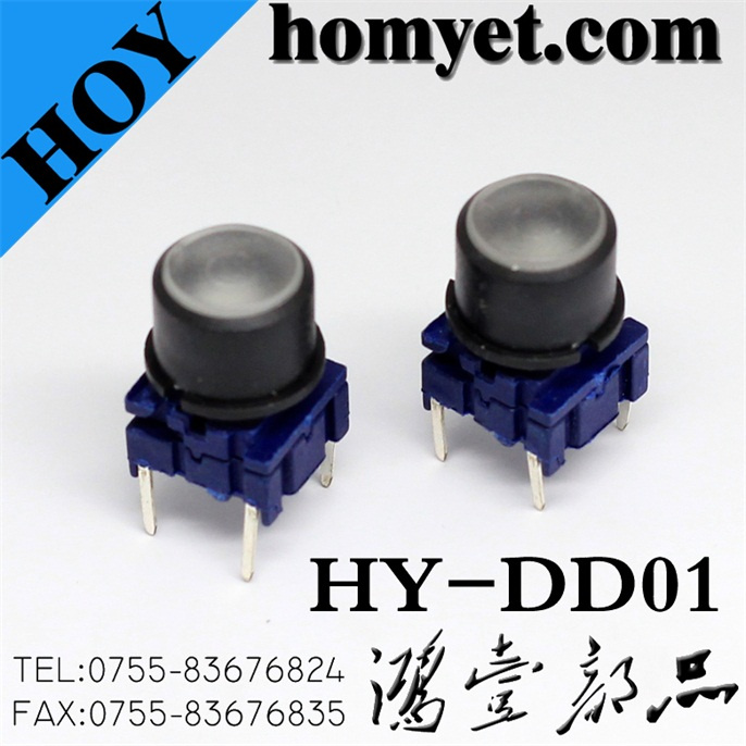 High Quality 10*10mm 4pin DIP Tact Switch/Micro Switch with Light in Bule (HY-DD01)