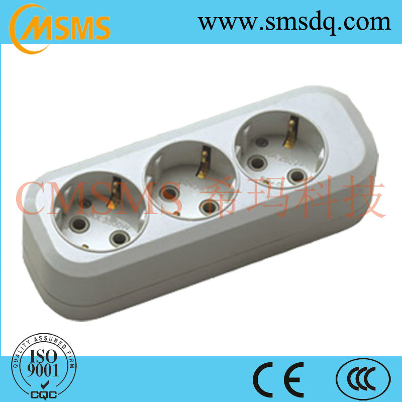 10/16A European Style 3 Way Extension Power Cord Socket