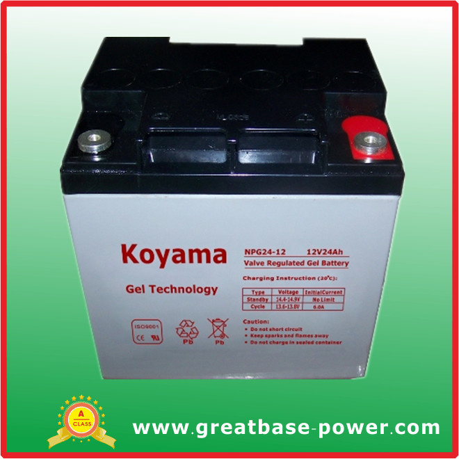 24ah 12V Gel Storage Battery for Solar Power System