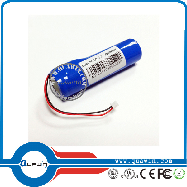 Rechargeable 3.7V 3400mAh Cylindrical 18650 Lithium Ion Battery Pack