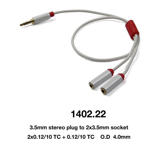 Aux Cable Mini 3.5mm Stereo Plug to 2X3.5mm Socket (1402-22)