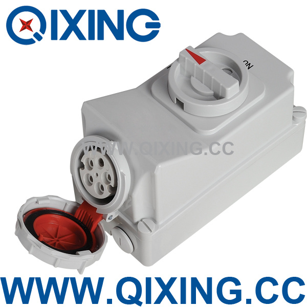 16A 5p IP67 Interlock Socket with Switch