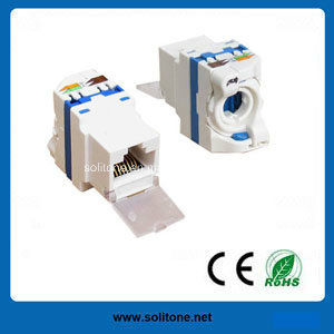 Unshielded CAT6 Keystone Jack, 180 Degrees, New Style