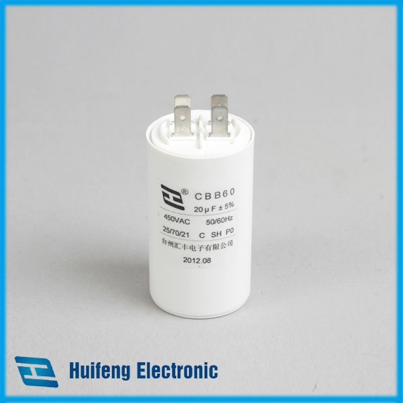 Cbb60 AC Metallized Polypropylene Capacitor for Motor 20 UF 450VAC (with CQC, CE, CVC Approval)