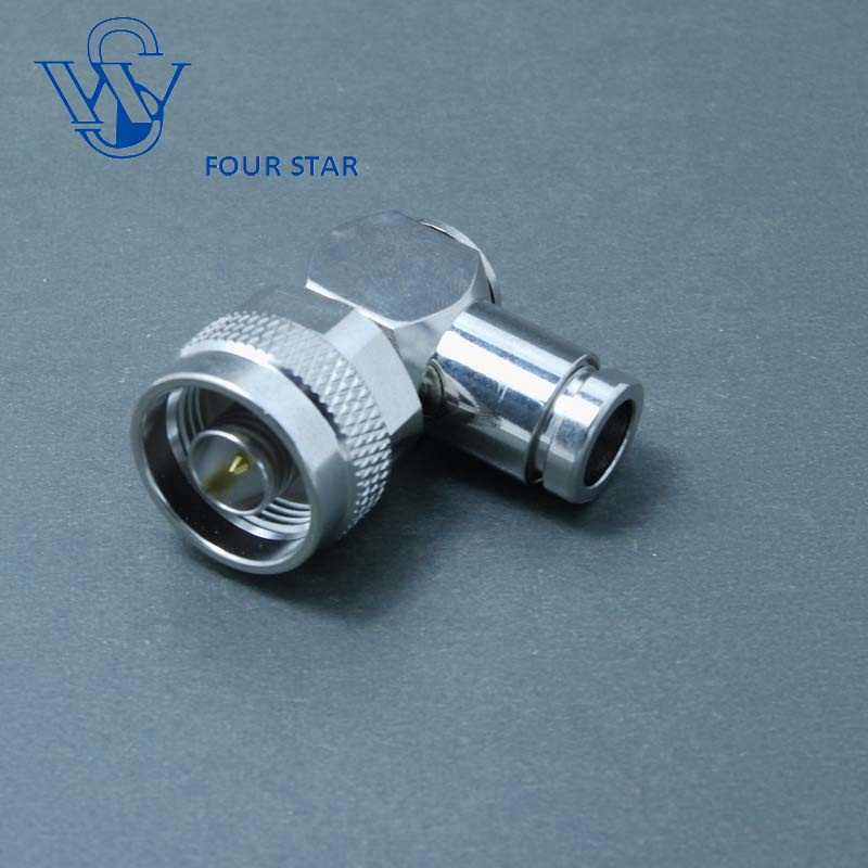 Male Plug Right Angle Clamp N Connector for LMR300 Cable