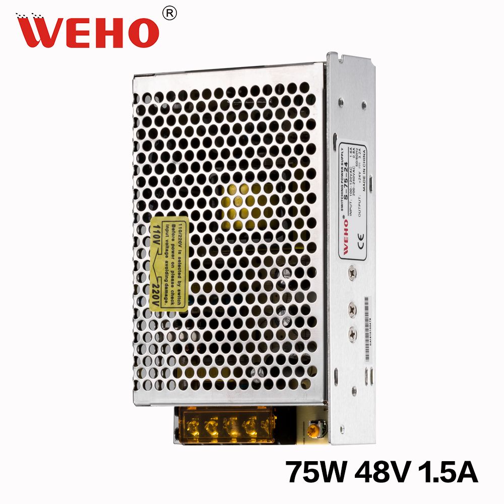 Aluminum Case IP20 75W 48V Switching Power Supply