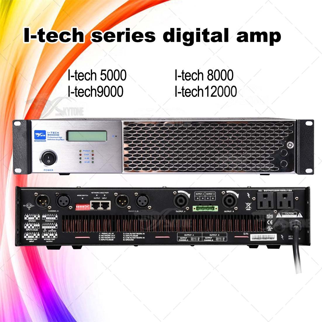 Professional Digital 2X1200W Big Power Amplifier