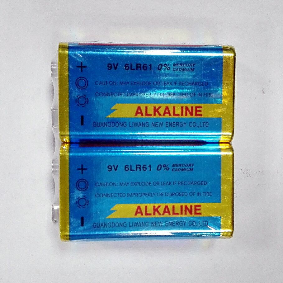 2PCS Shrink Alkaline Battery 6lr61 9V