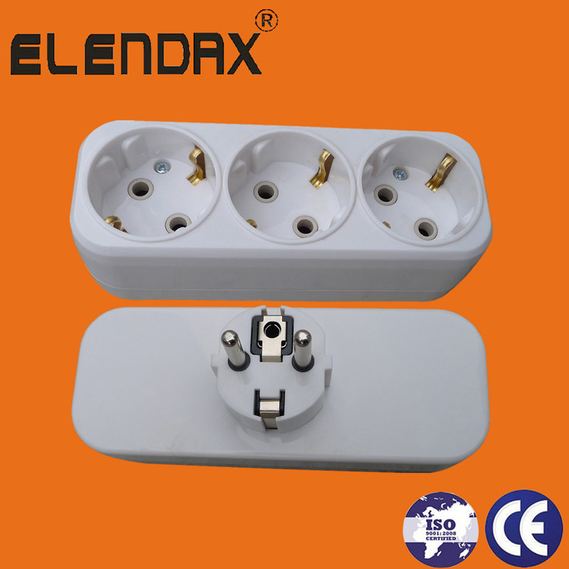 Eurpean Style 3 Way AC Electric Power Adaptor (P8813)