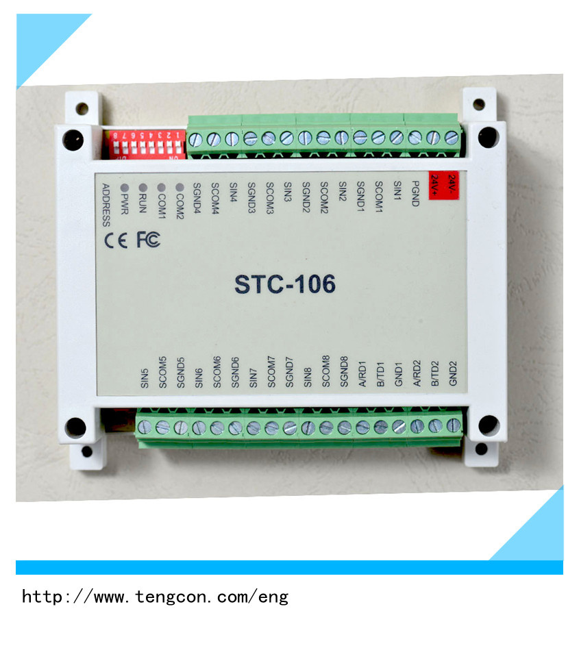 8channel PT100 I/O Module Tengcon Stc-106 Modbus RTU