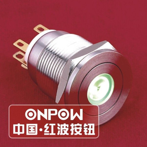 Onpow 19mm Spot Illuminated Spdt Stainless Steel Push Button Switch (LAS1GQPF-11D/S) (Dia. 19mm) (CE, CCC, RoHS, REECH)