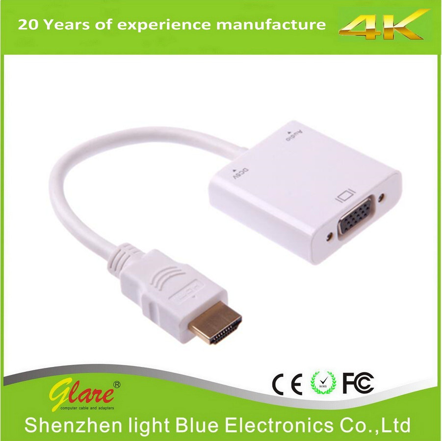 HDMI to VGA Converter Cable with Power & Audio