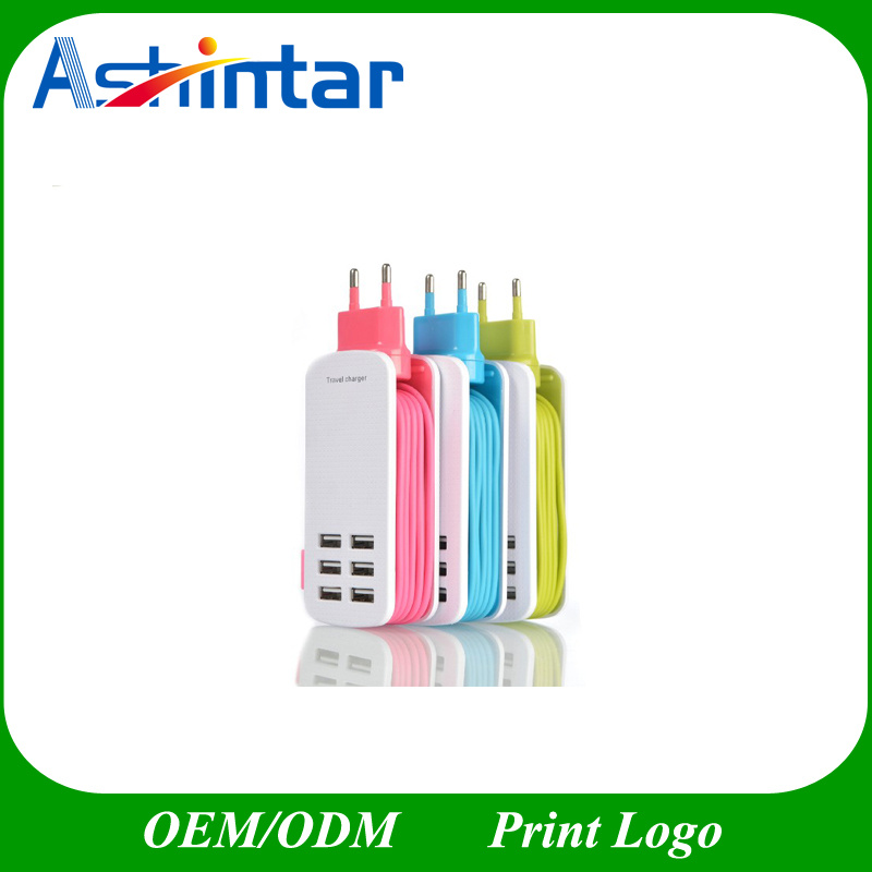 6 USB Multi-Ports Power Strip Fast Charger Outlet Socket