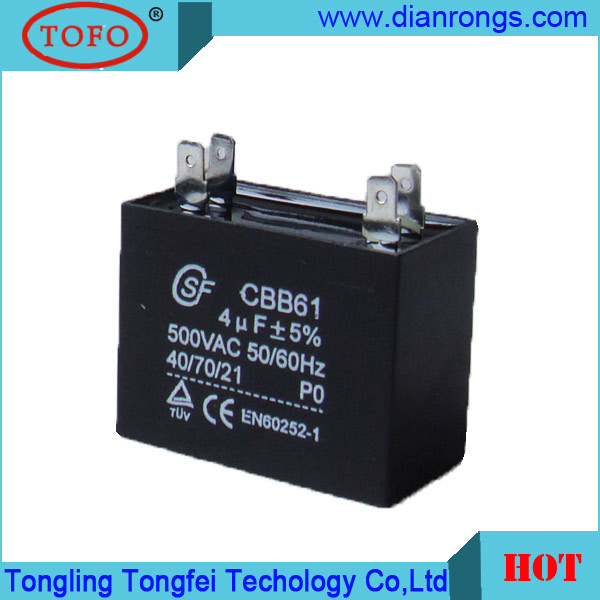 AC Ceiling Fan Motor Capacitor of Cbb61 450V 1.5UF
