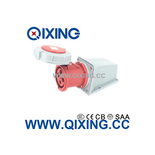 IP67 63A 400V 4p Red International Power Wall Mounted Socket