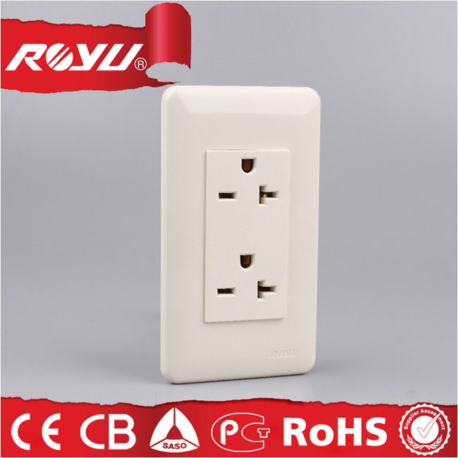 2*4 Type 6 Hole Standard Grounding Double 20A Socket