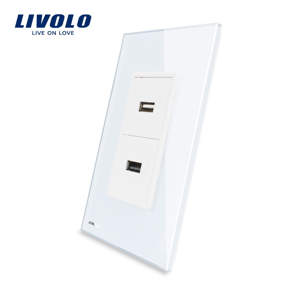 Livolo Us Standard 2-Gangs USB Socket (2.1A, 5V) , Vl-C592u-11/12