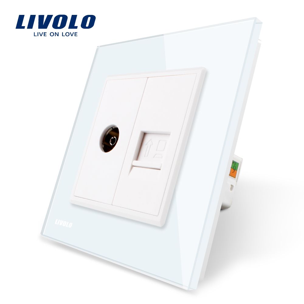 Livolo 2 Gangs Wall TV and Computer Socket Outlet Vl-C791vc-11/12