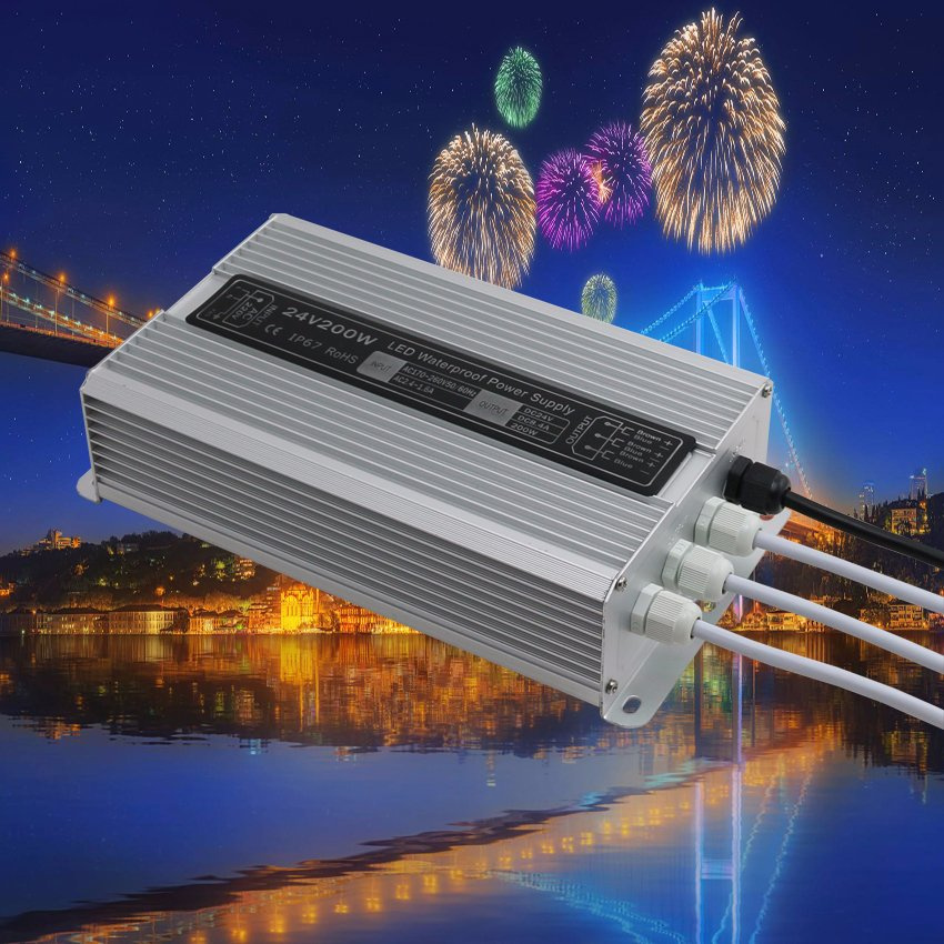 24V 8A 200W LED Transformer AC/DC Switching Power Supply Htl