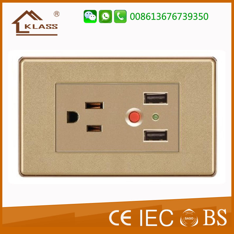 Argentina 3pole Power Socket with Electrical USB Wall Socket