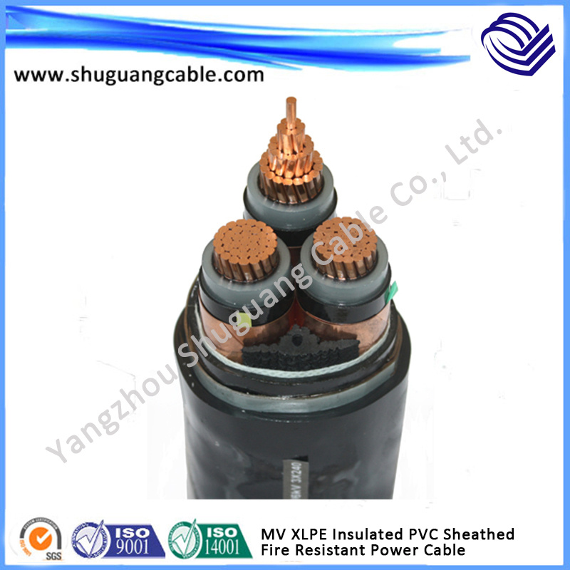 Medium Voltage XLPE Insulation PVC Sheath Armor Electric Power Cable