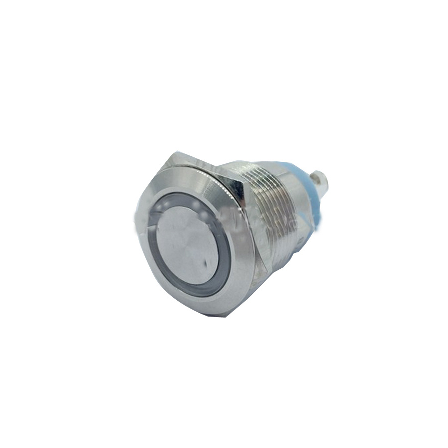 New Design 19mm Micro Travel Ring LED Momentary 4pin Screw Push Button Switch Stainless