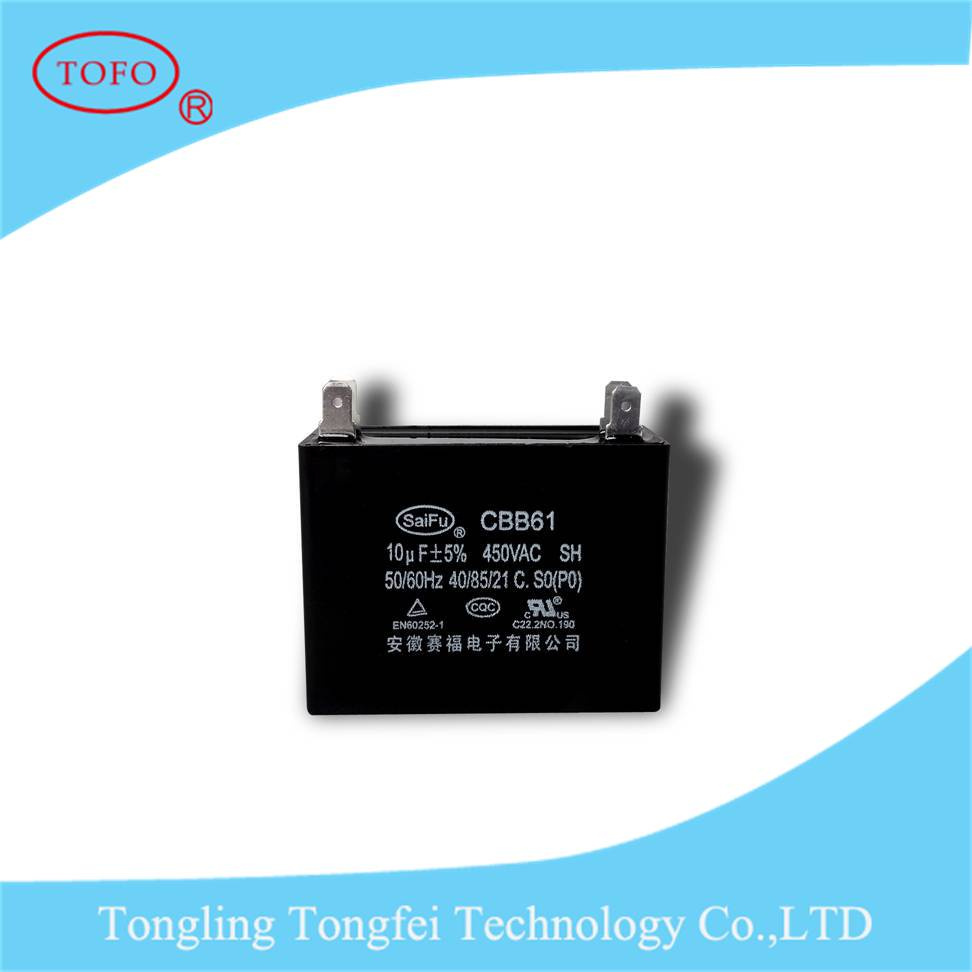 Fan Capacitor Cbb61 450V with CE CQC Approval