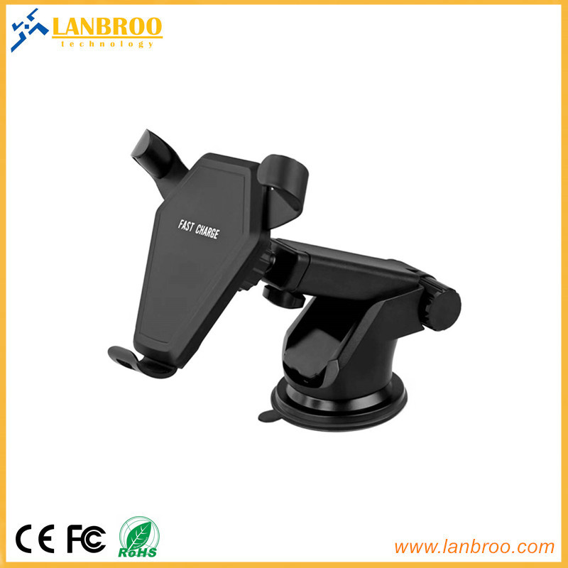 Fast Wireless Charger for Car with Mobile Holder W/ Temperature Protection