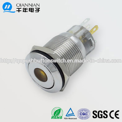 19mm DOT Yellow 24V IP67 on off Metal Push Button Switch