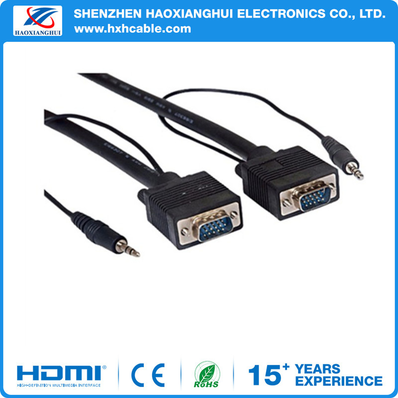 2016 VGA to VGA Cable with 3.5mm Audio Jack