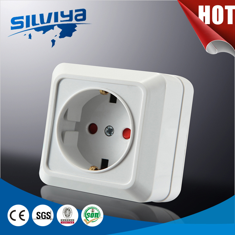 Schuko Electrical 1 Gang Wall Socket with Child Protection